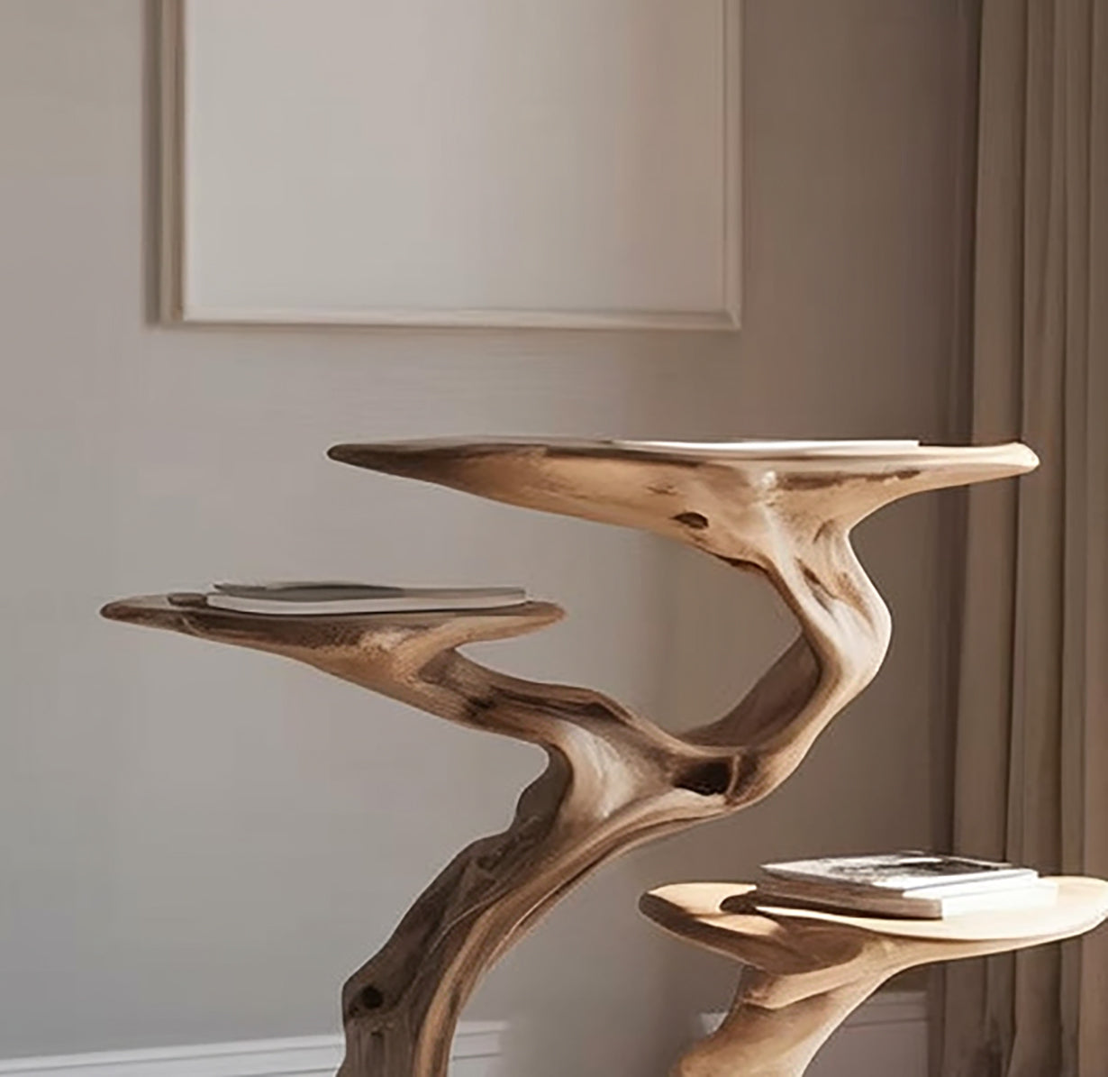 Solid Wood Record Player Stand with Vinyl Storage – Mid-Century Modern Turntable Console