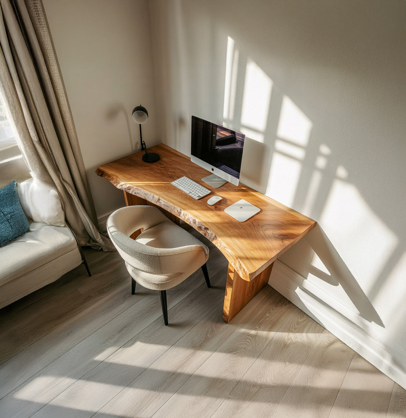 Rustic Live Edge Writing Desk For Cozy Office Or Reading Corner