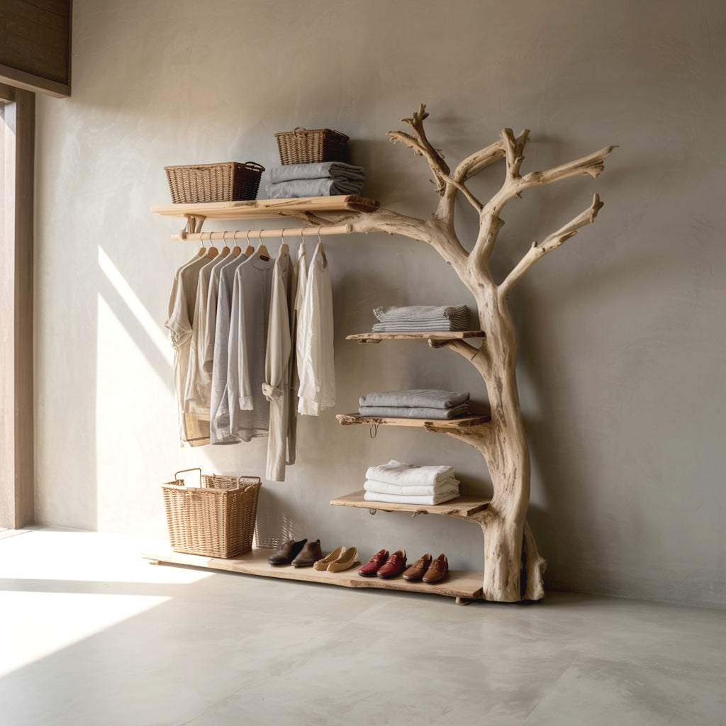 Solid Wood Coat Hanger Stand Coat Rack with Shelf – Personalized Wall Hooks