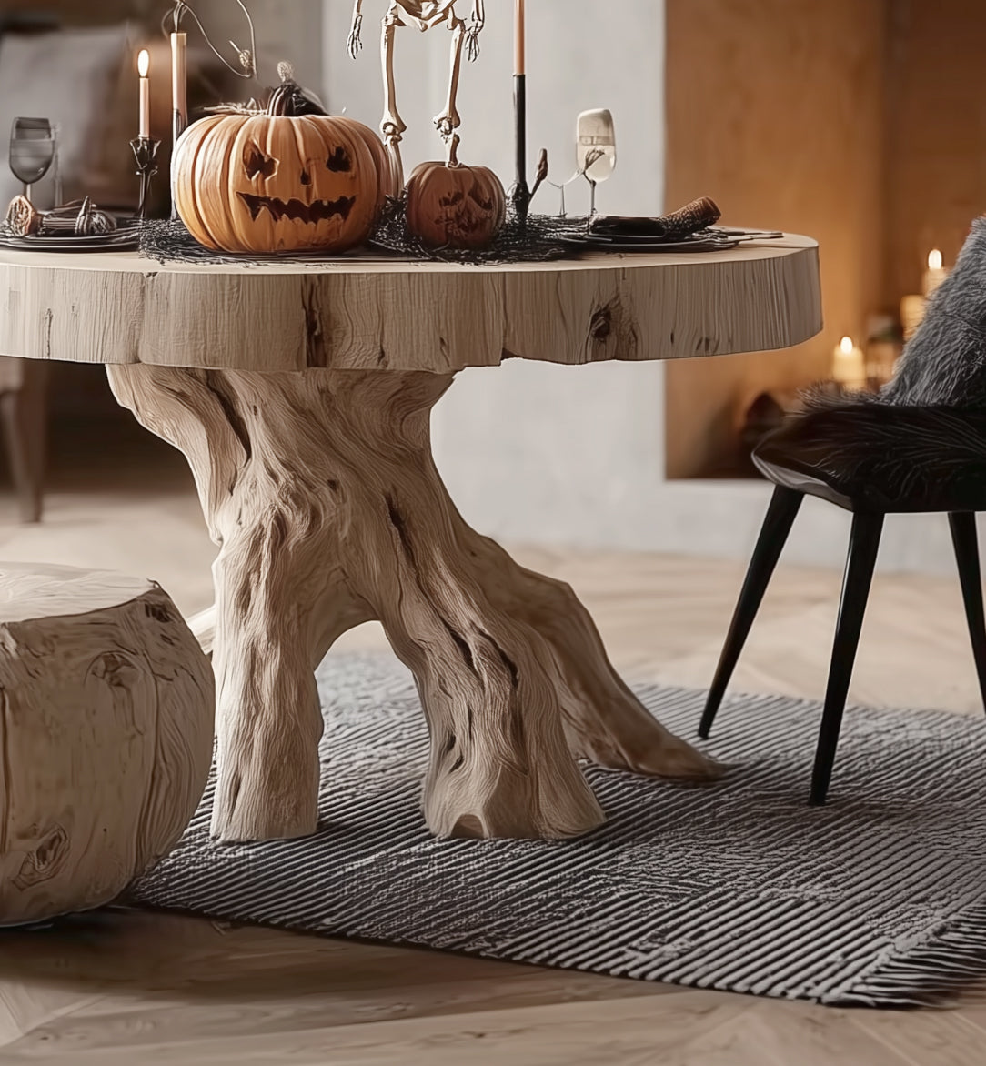 Rustic Side Table – Handmade Live Edge Solid Wood End Table for Living Room & Bedroom