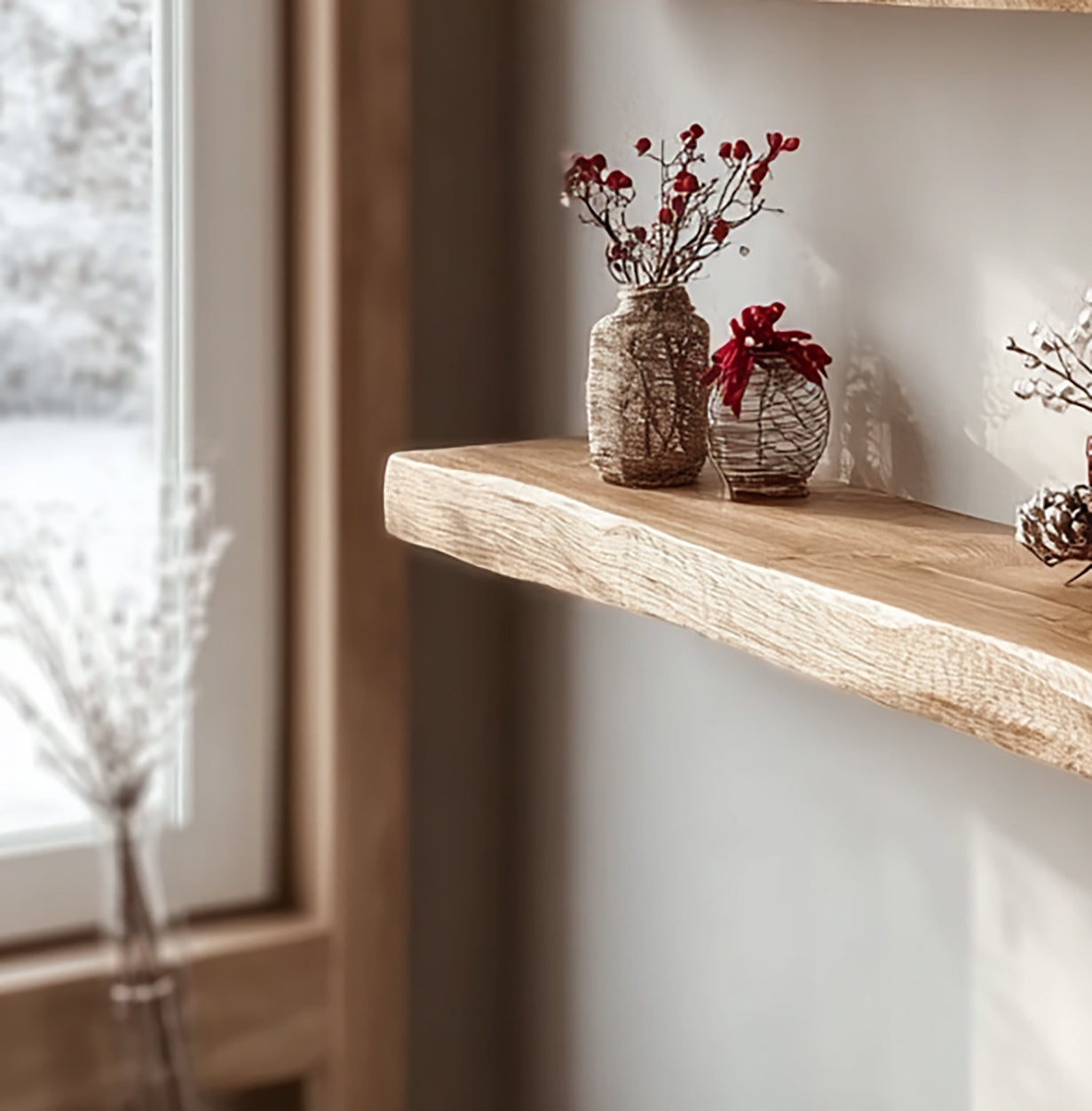 Floating Corner Shelf, Live Edge Shelf, Bookshelf, Nursery, Housewarming Gift