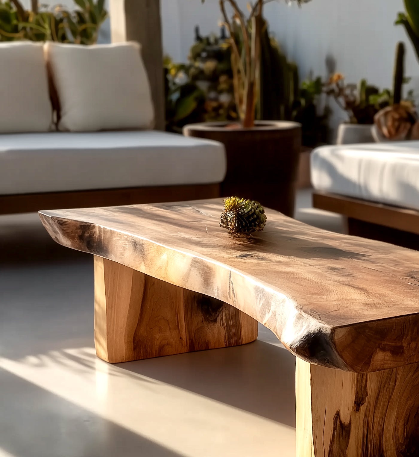 Rustic Handmade Solid Wood Sleeper Coffee Table