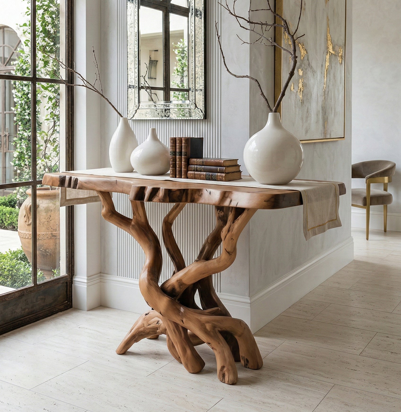 Handcrafted Live Edge Console Table For Rustic Home Decor