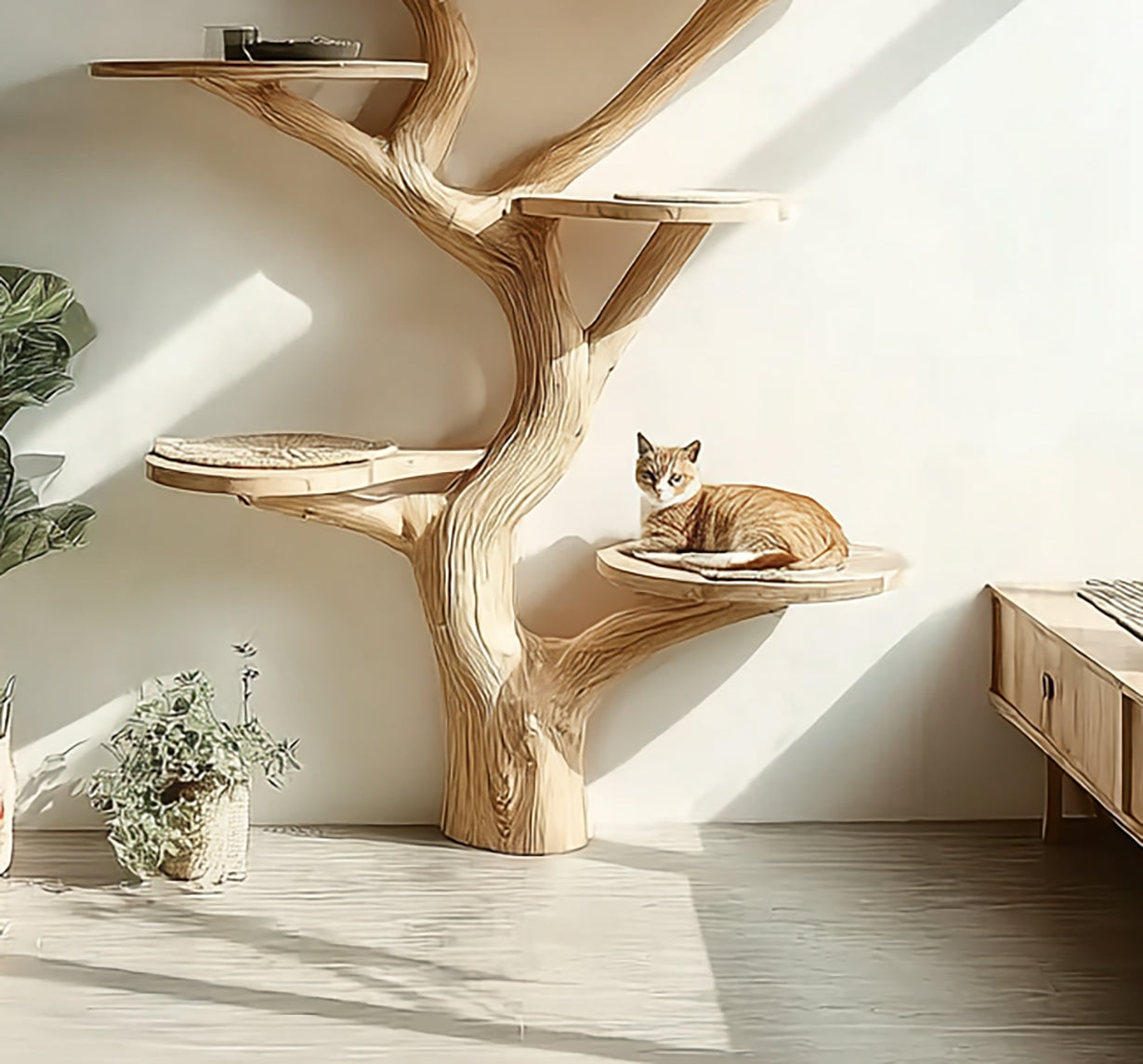 Wood Cat Tree Cat Tower House Stylish Gift For Cat