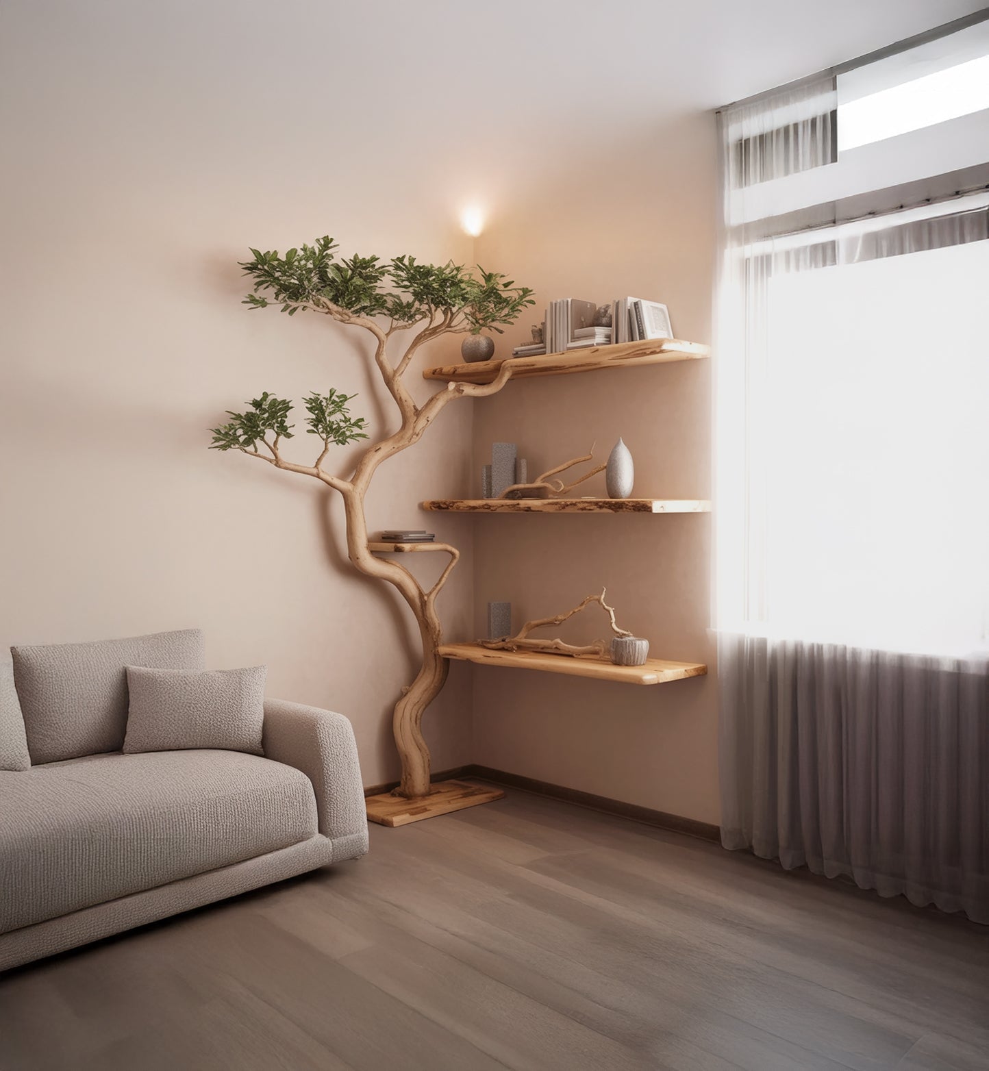 Handmade Tree Bookshelf – Rustic Wooden Bookcase for Home Decor & Gifts