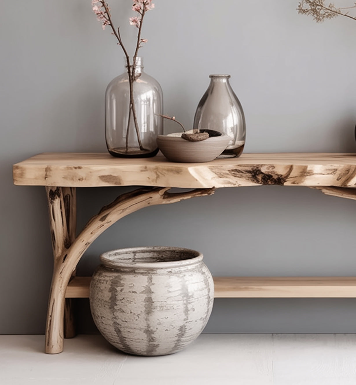 Rustic Farmhouse Console Table – Handcrafted Wooden Entryway Table