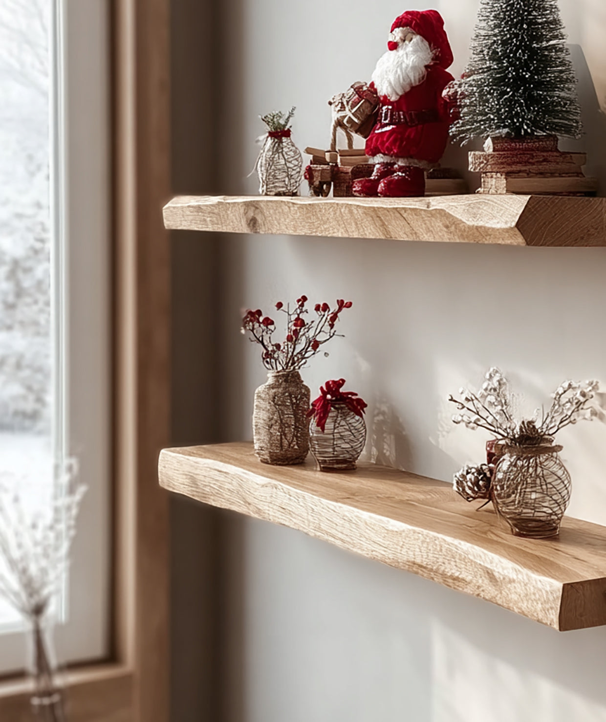 Floating Corner Shelf, Live Edge Shelf, Bookshelf, Nursery, Housewarming Gift