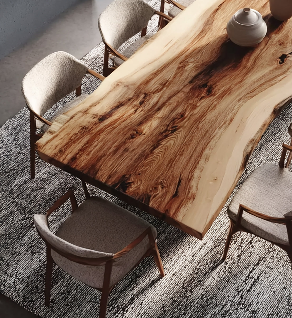 Live Edge Dining Table – Handmade Solid Wood Slab, Rustic Farmhouse Kitchen Table