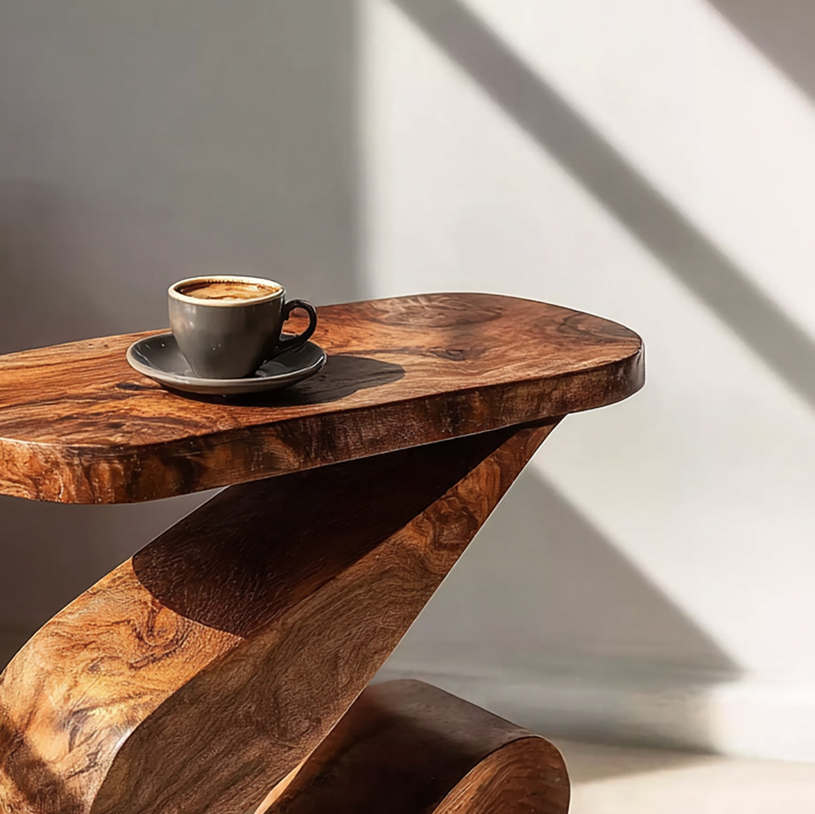 Rustic Farmhouse Round End Table – Handmade Solid Wood Side Table for Living Room