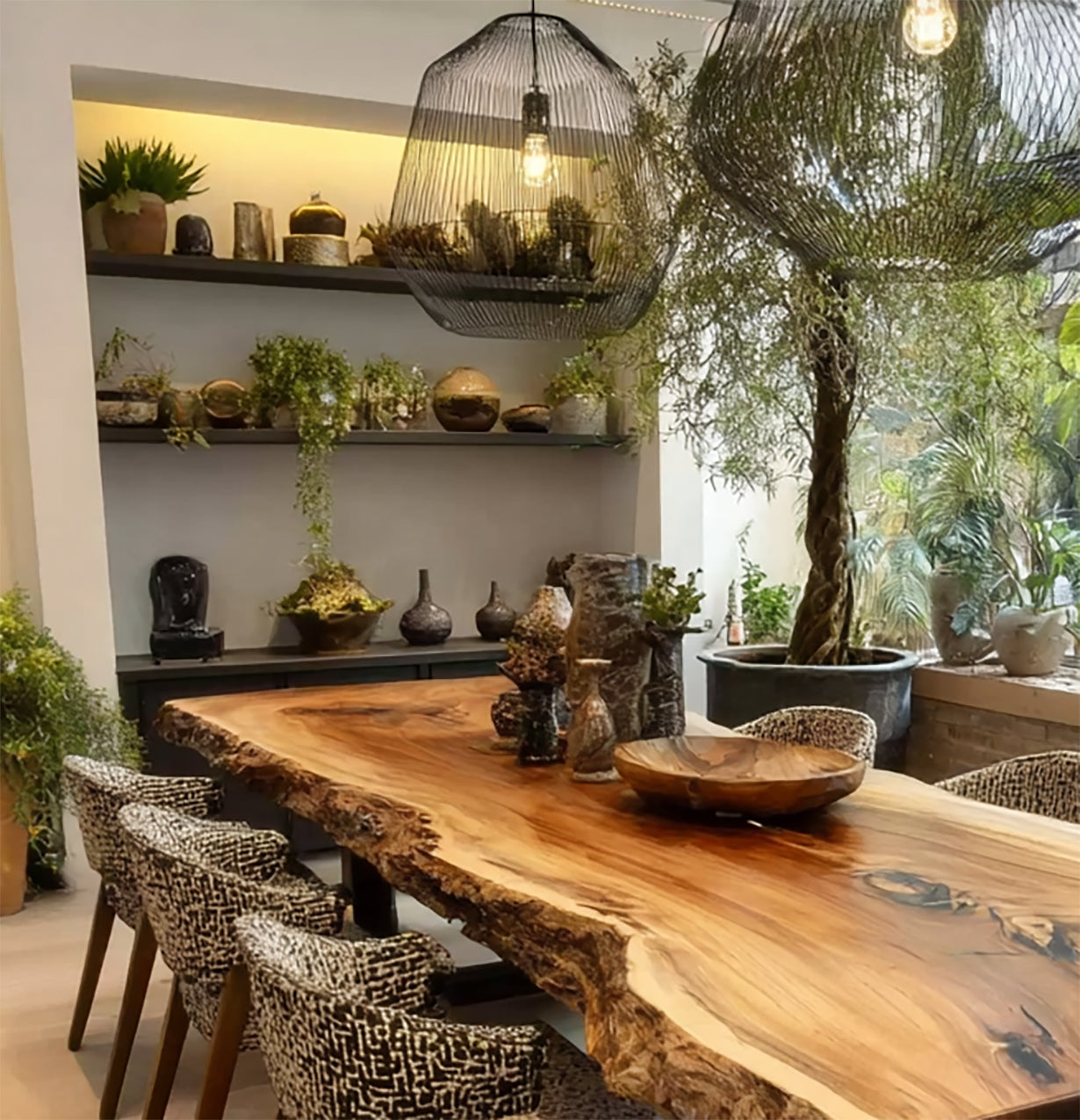 Live Edge Walnut Dining Table – Handmade Solid Wood Rustic Farmhouse Kitchen Table