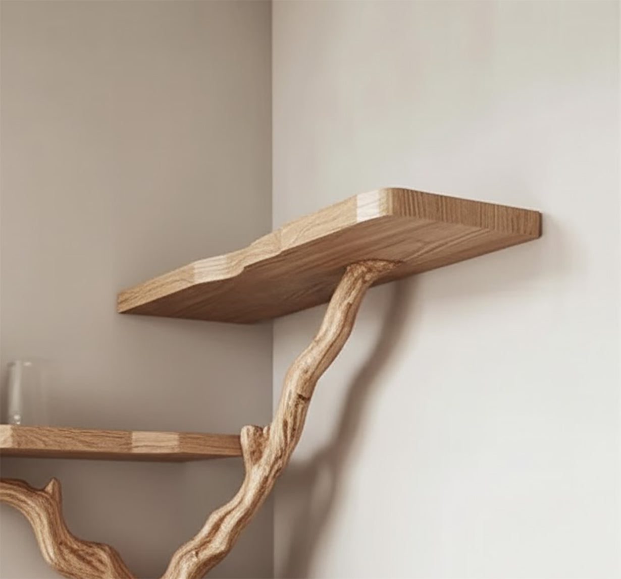 Tree Branch Bookshelf Floating Corner Black Wall Shelf Driftwood Shelves Gift For The Home