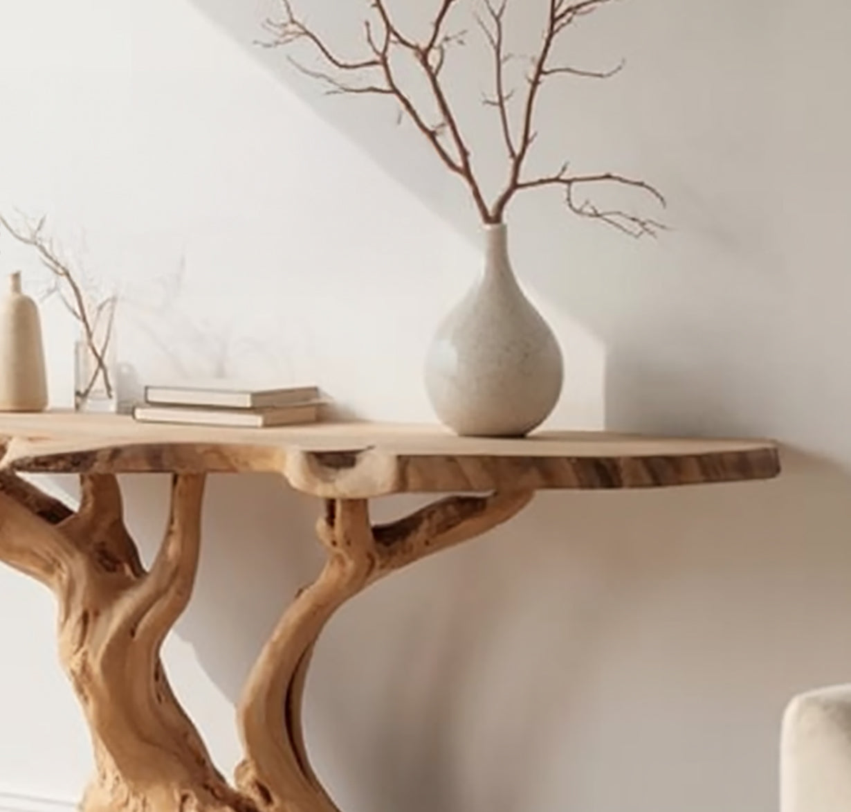 Handcrafted Live Edge Console Table For Rustic Home Decor