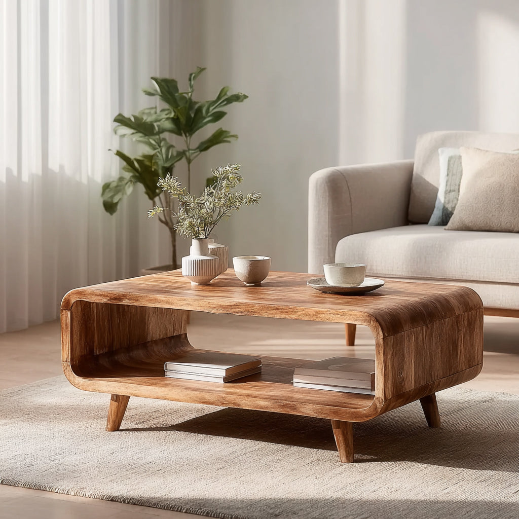 Mid Century Flow Form Coffee Table Living Room