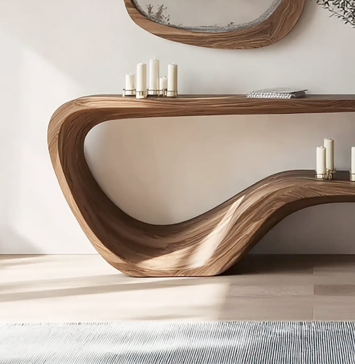 Handcrafted Live Edge Console Table – Rustic Solid Wood Entryway