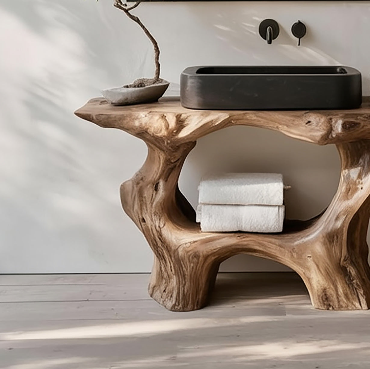 Farmhouse Solid Wood Vanity For Rustic Bathroom