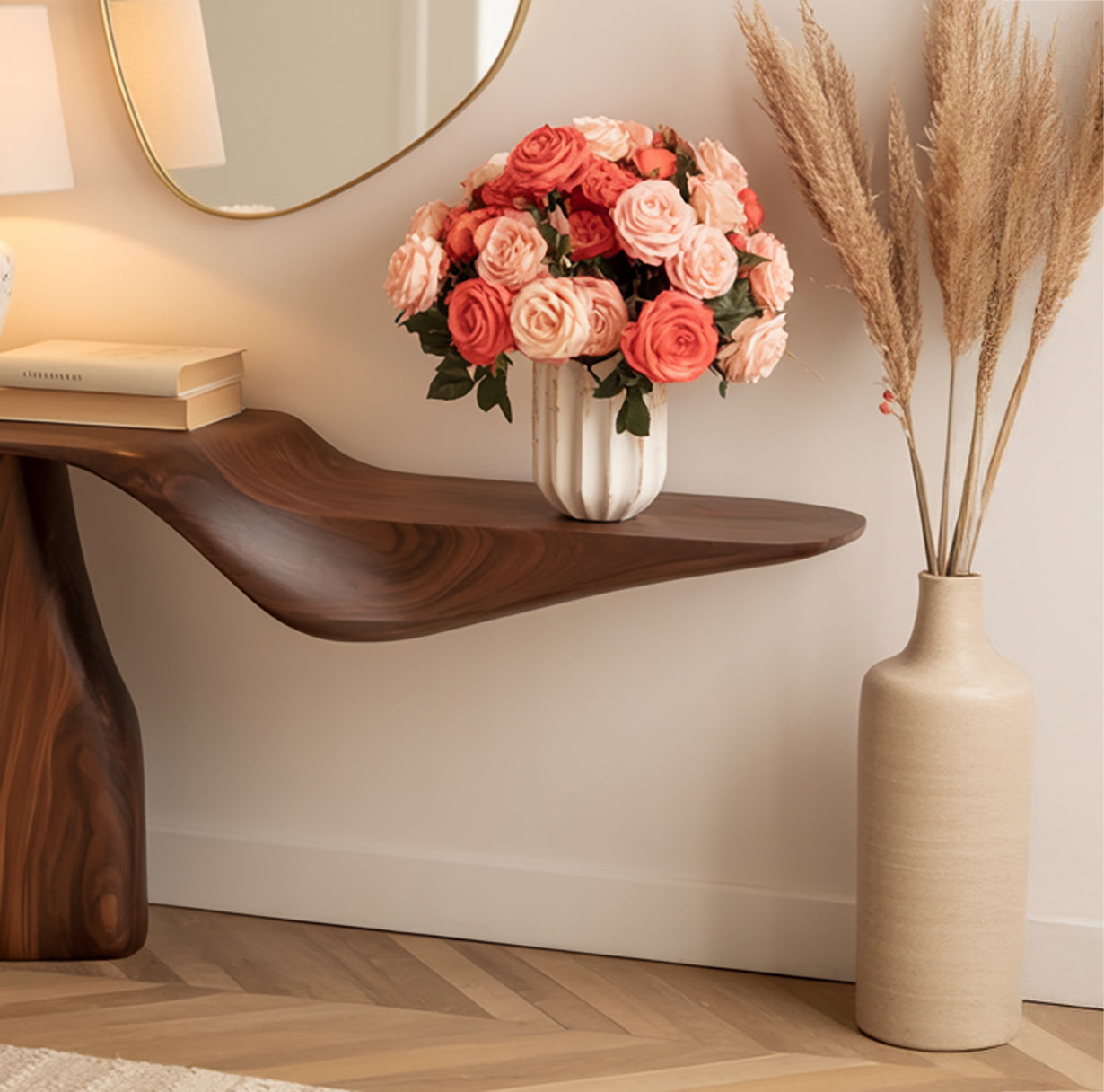 Rustic Live Edge Console Table For Entryway Design Ideas