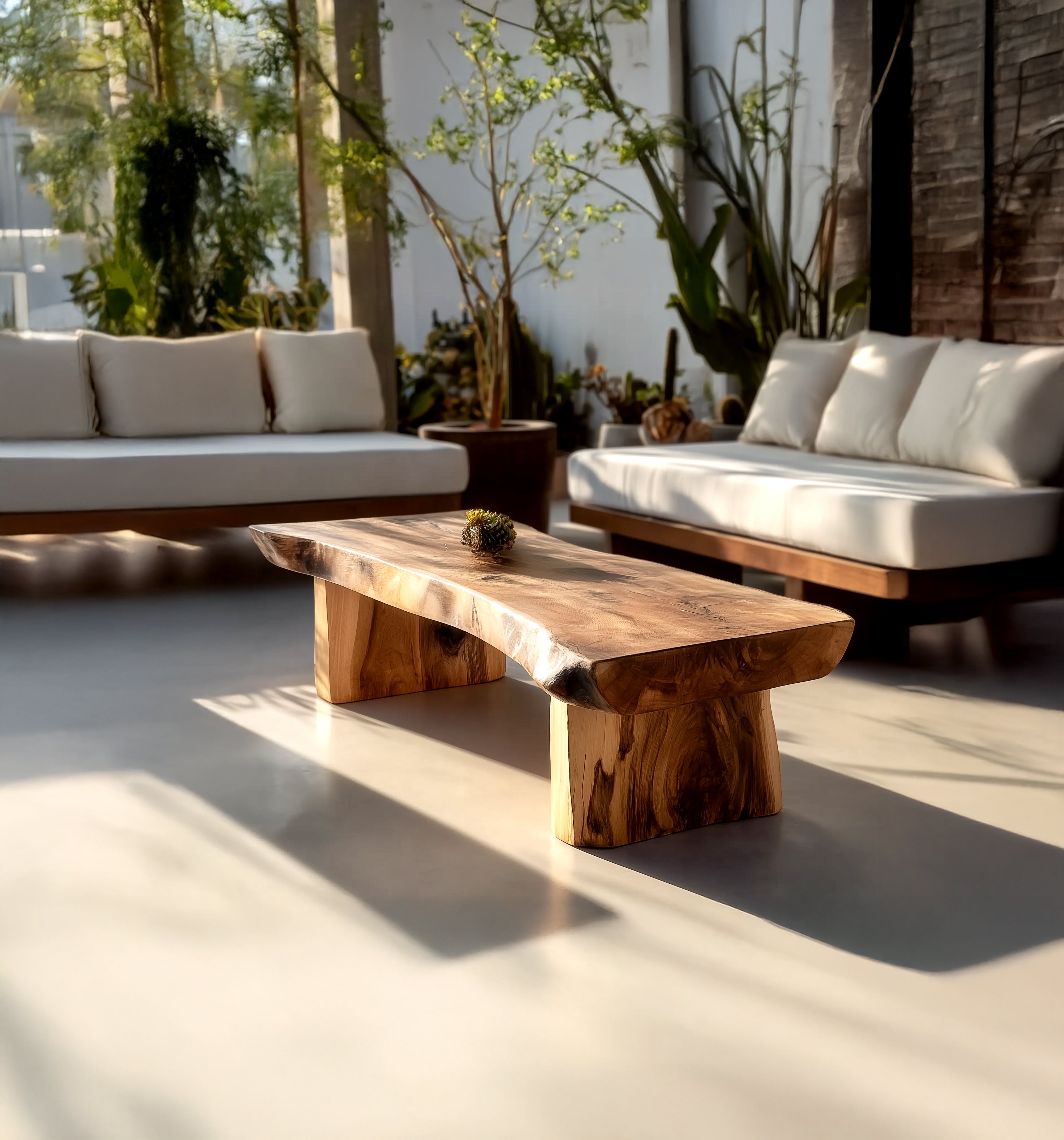 Rustic Handmade Solid Wood Sleeper Coffee Table