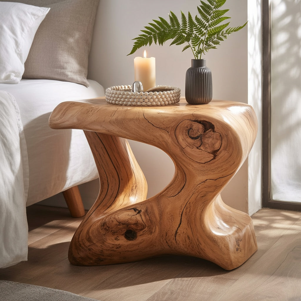 Rustic Farmhouse Bedside Table – Handmade Wooden Nightstand with Drawer