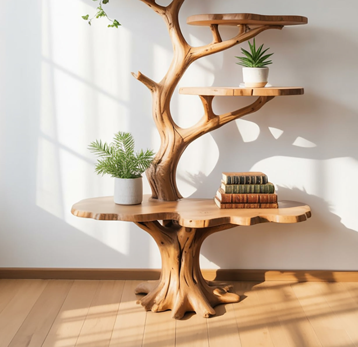 Artistic Branch Bookshelf for Living Room - Solid Wood Tree Shelf - Custom Nature Decor