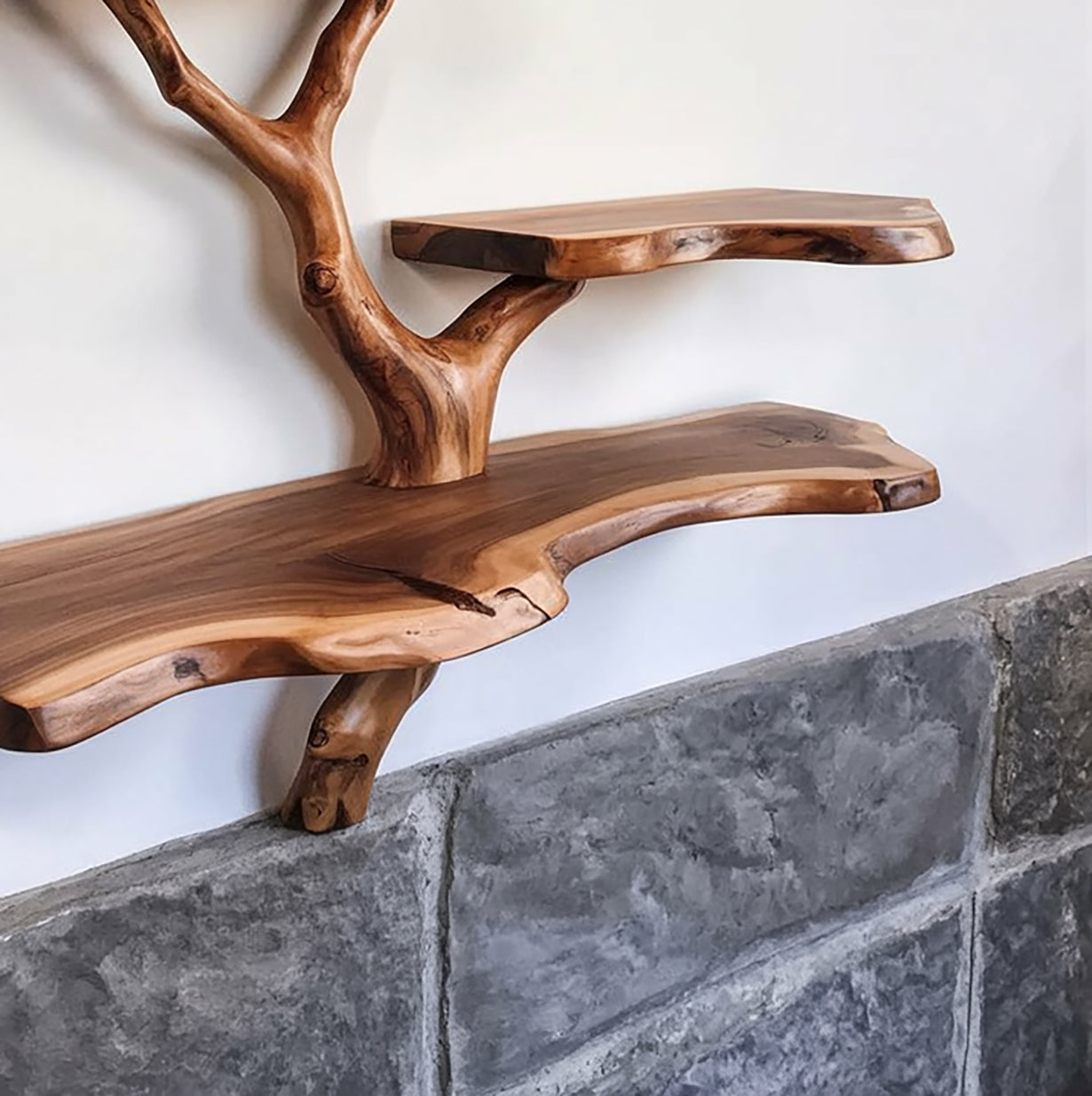 Tree Branch Floating Shelf – Natural Driftwood Wall Decor