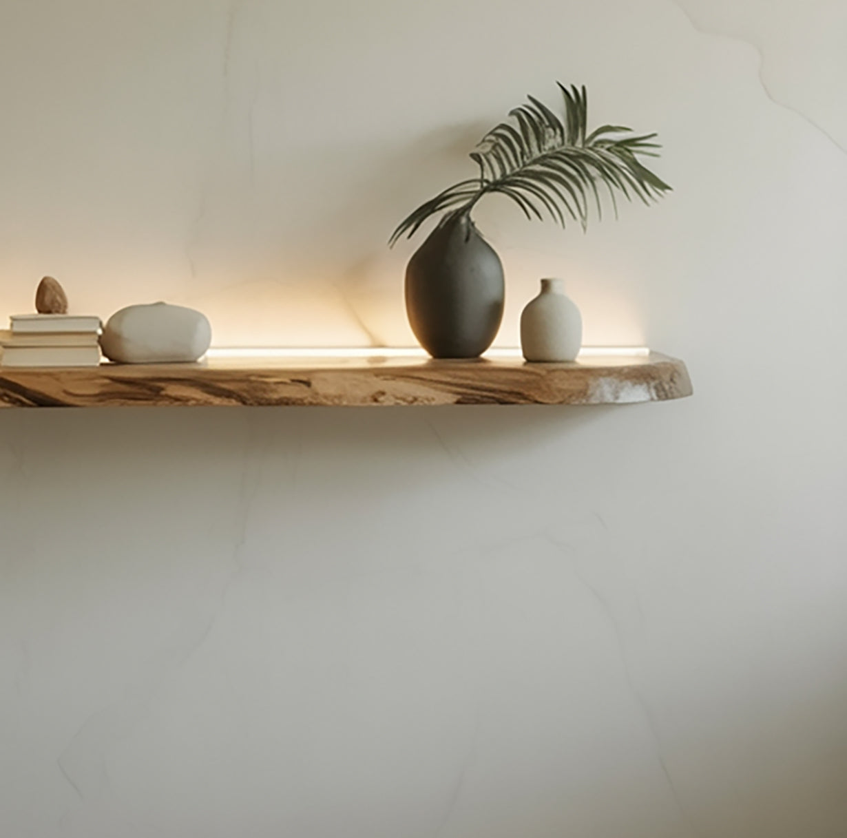 Handcrafted Solid Wood Floating Shelf – Rustic Live Edge Decor