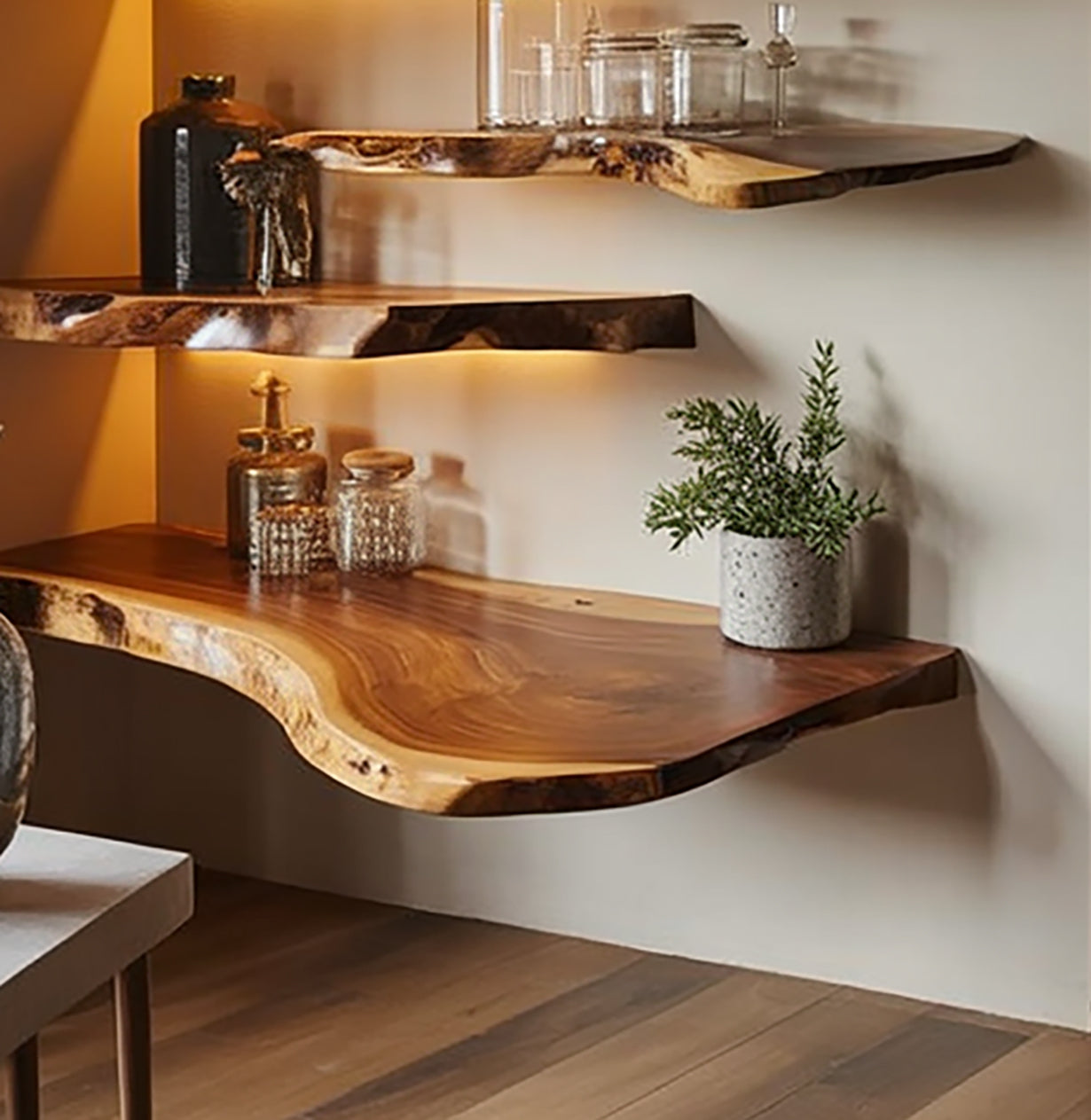 Live Edge Floating Shelves Walnut Shelves Live Edge Shelf Decor