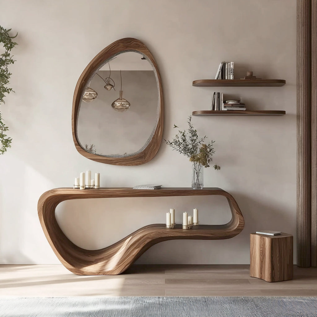 Handcrafted Live Edge Console Table – Rustic Solid Wood Entryway