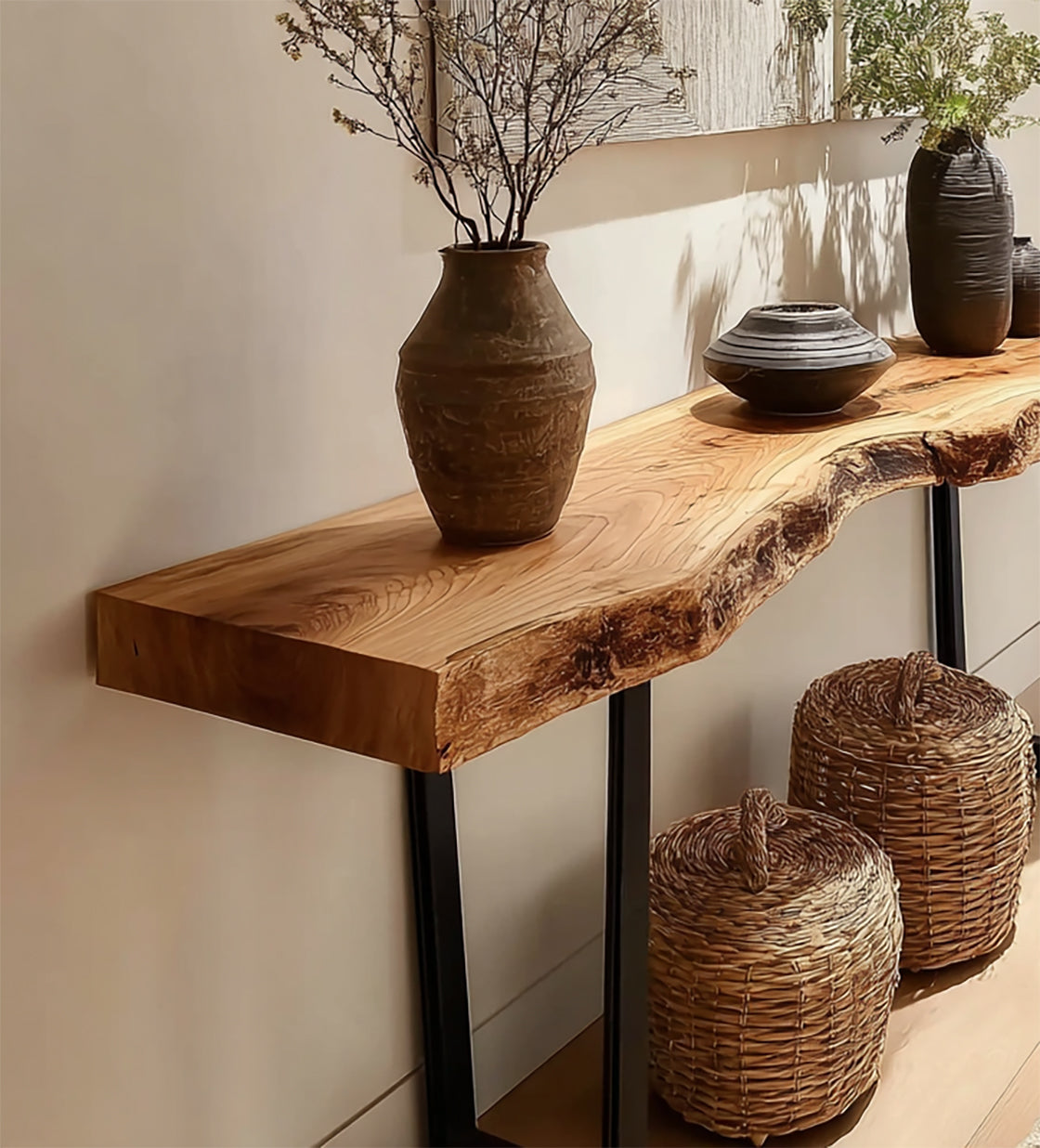 Console Table - Live Edge Sofa Table, Modern, Live Edge, Sofa Table