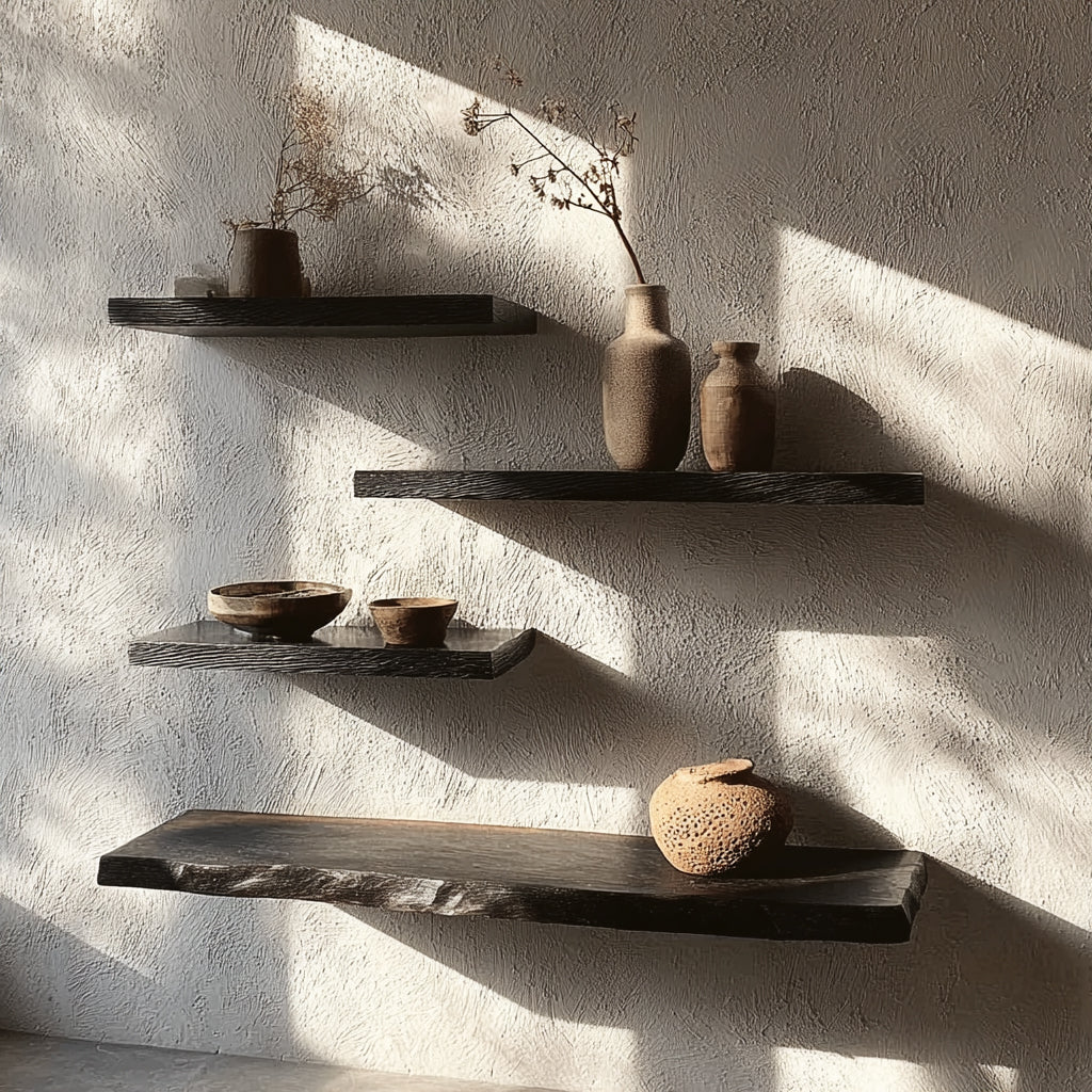 Artisanal Solid Wood Floating Shelf – A Unique Statement Wall Piece