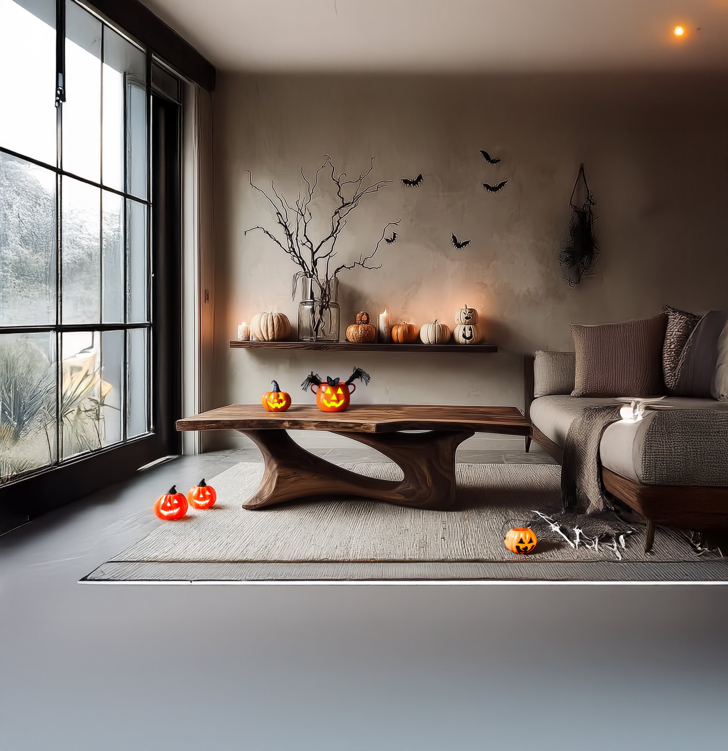 Mid Century Live Edge Coffee Table – Rustic Farmhouse Reclaimed Wood Side Table