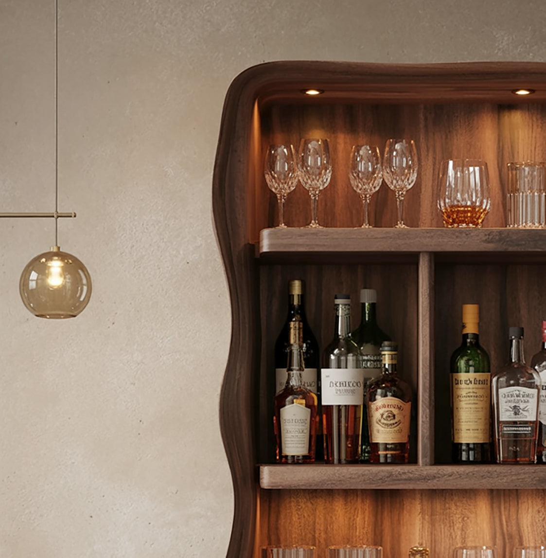 Christmas Bar Wall Shelf – Handmade Live Edge Wood Floating Shelf