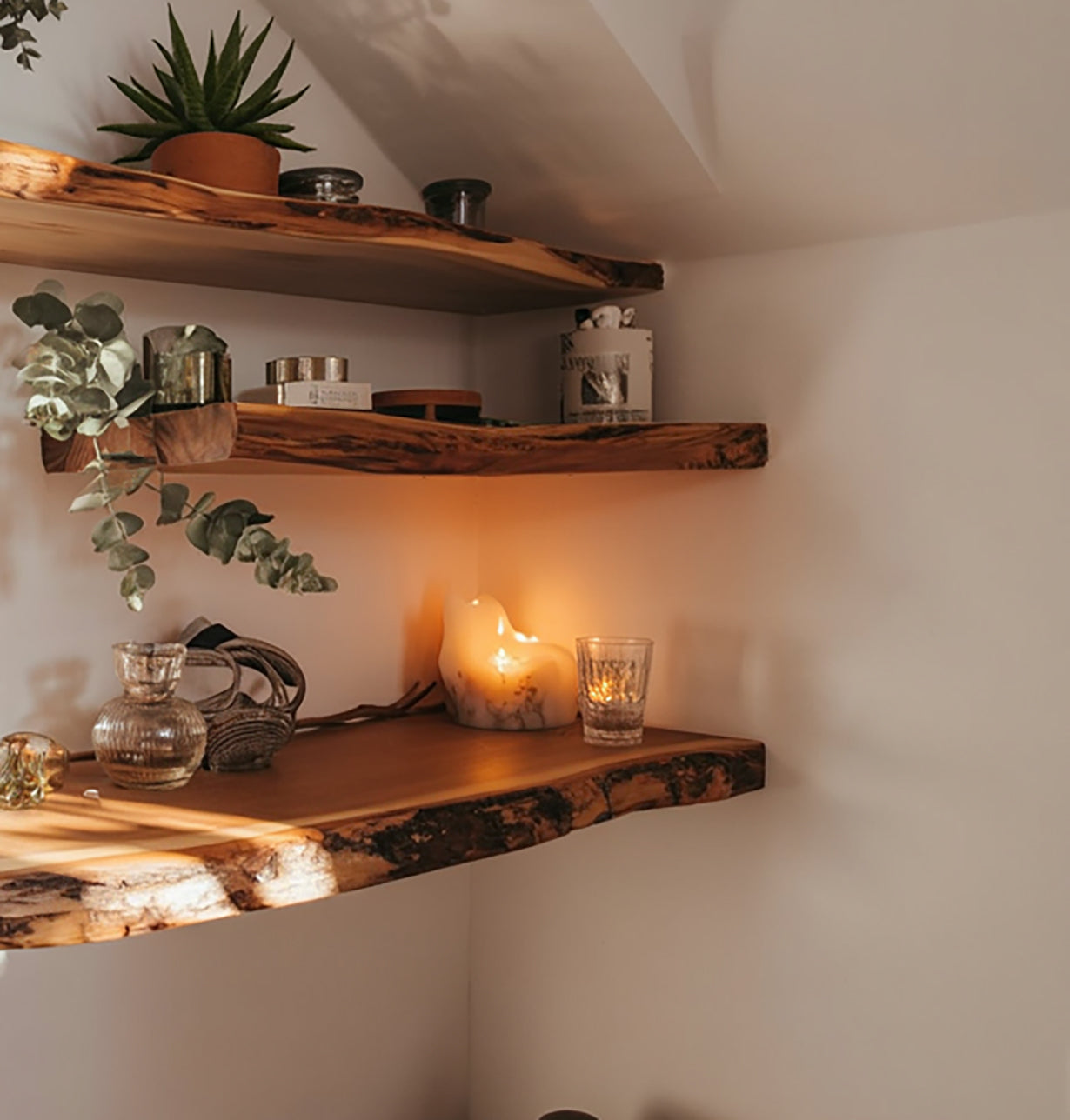Handcrafted Live Edge Floating Shelves – Rustic Wood Shelves
