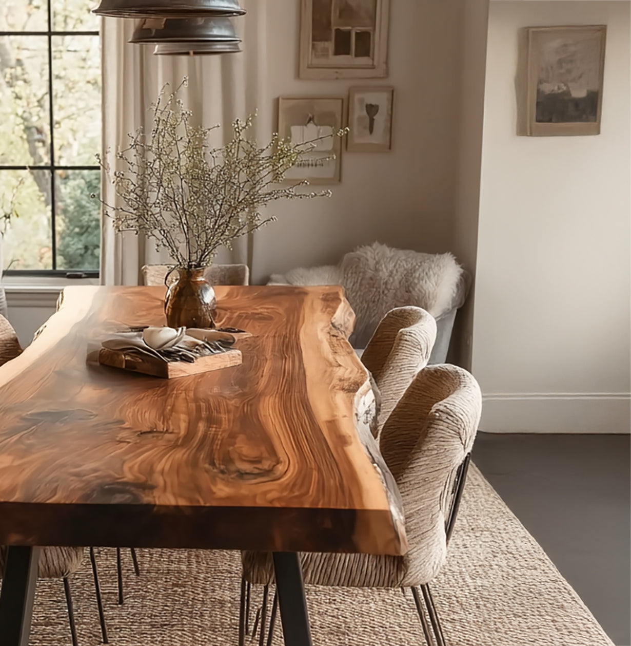 Solid Wood Dining Table – Modern Minimalist Kitchen Table