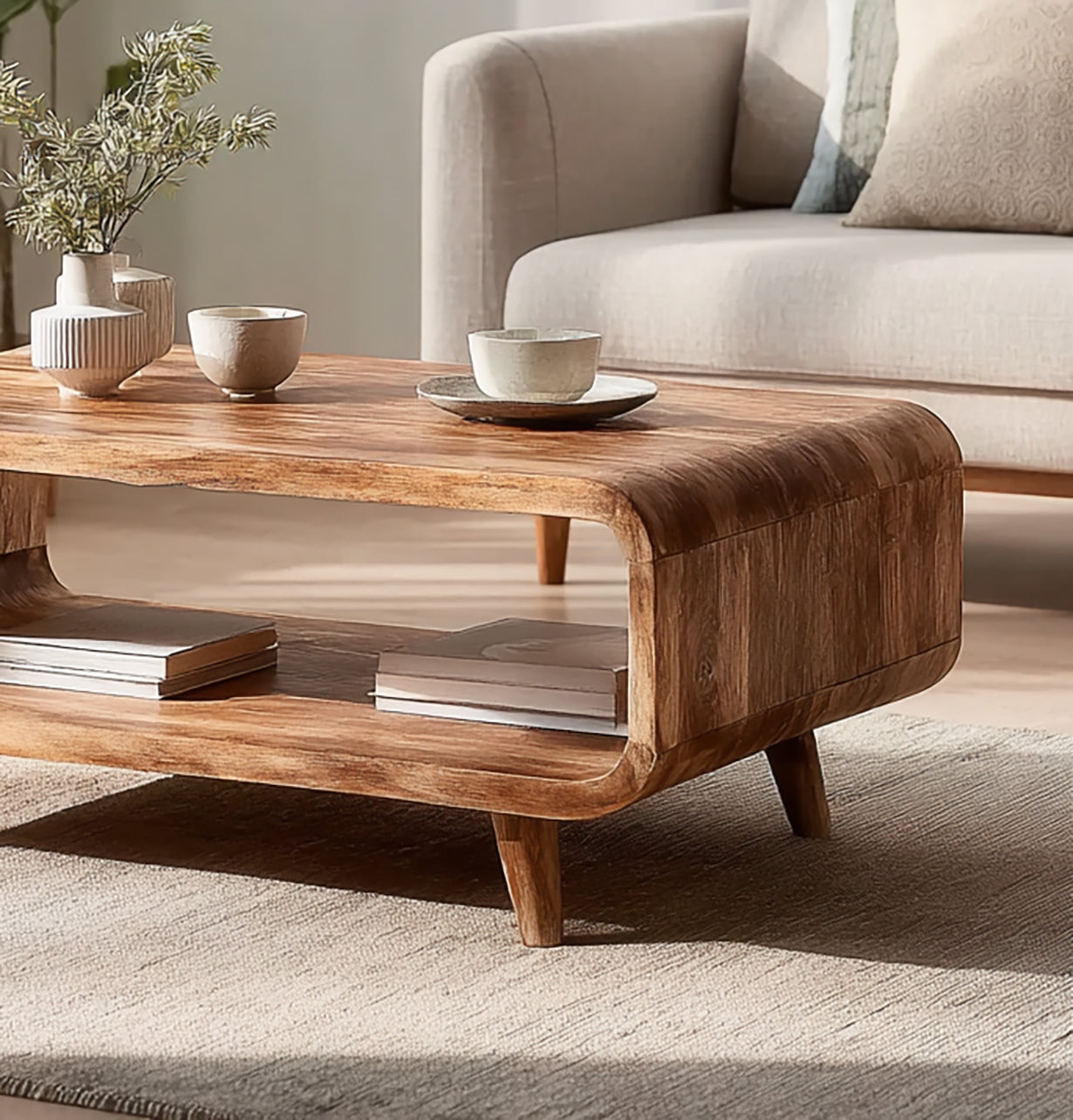 Mid Century Flow Form Coffee Table Living Room