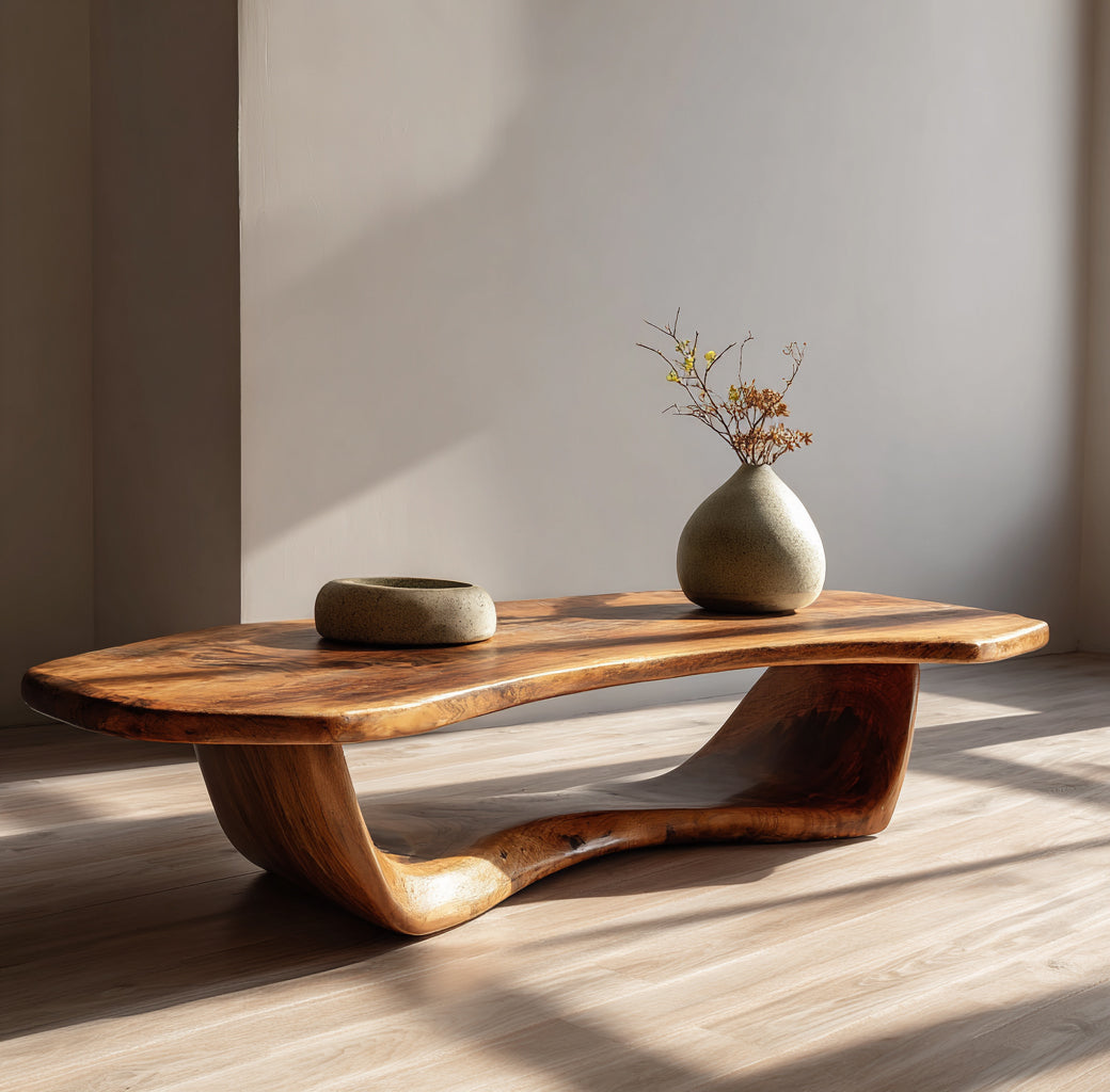 Solid Wood Live Edge Coffee Table – Modern Handmade Design