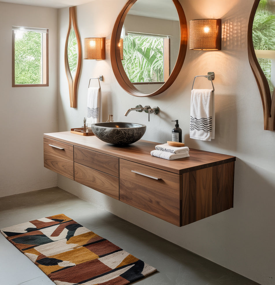 Modern Floating Wooden Bathroom Vanity for Contemporary Bathrooms