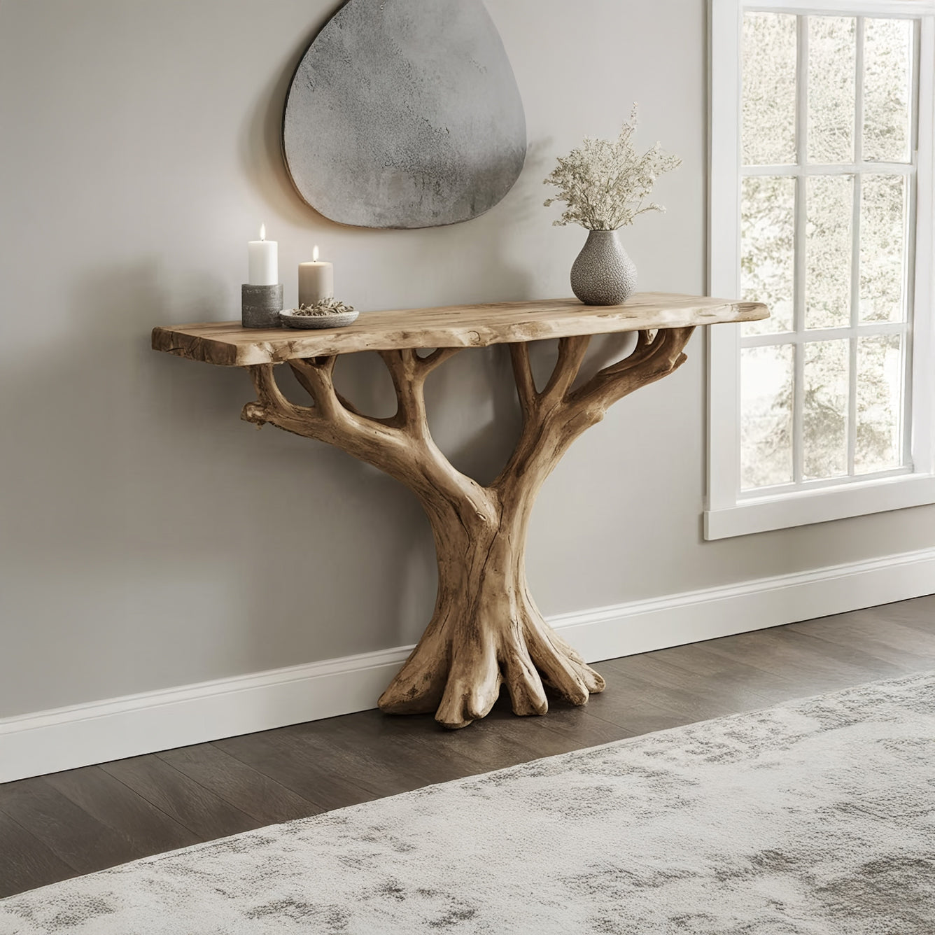Handcrafted Live Edge Console Table – Rustic Hallway Decor