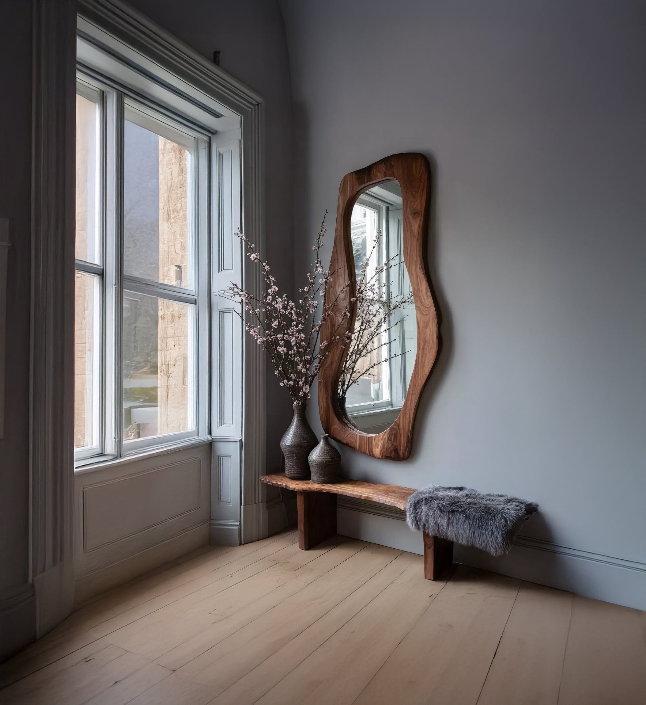 Live Edge Wood Wall Art & Floor Mirror – Unique Home Decor